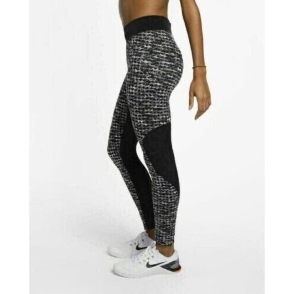 Nike Pro HyperWarm Training Tights M Black Textured Warm 933305-010 Mid Rise